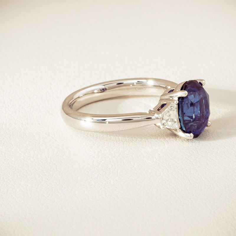 18ct White Gold 4.05ct Sapphire & Diamond Ring - Ring - Walker & Hall