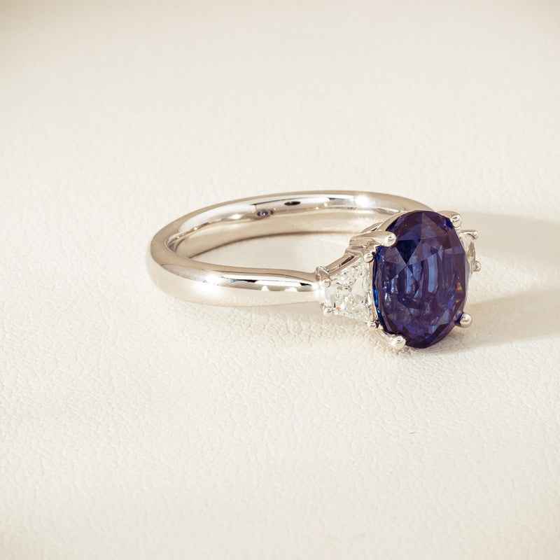 18ct White Gold 4.05ct Sapphire & Diamond Ring - Ring - Walker & Hall