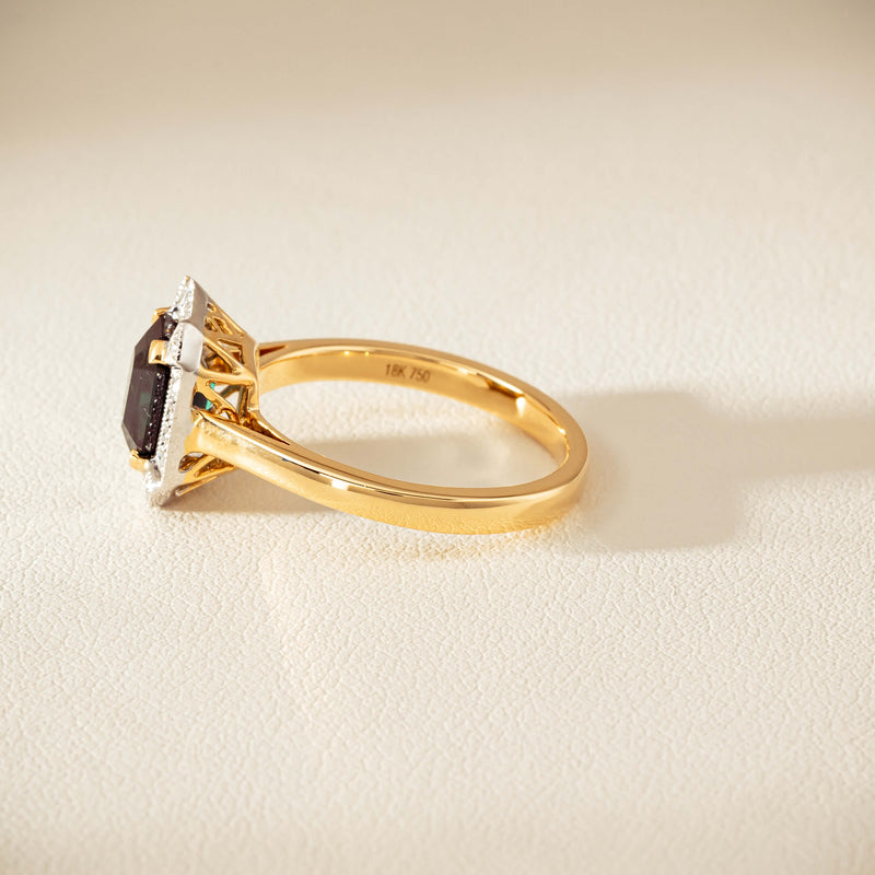 18ct Yellow Gold 2.15ct Green Sapphire & Diamond Empire Ring - Ring - Walker & Hall