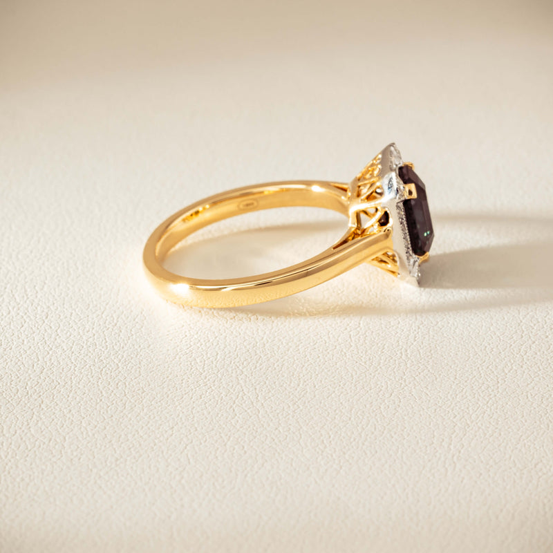 18ct Yellow Gold 2.15ct Green Sapphire & Diamond Empire Ring - Ring - Walker & Hall