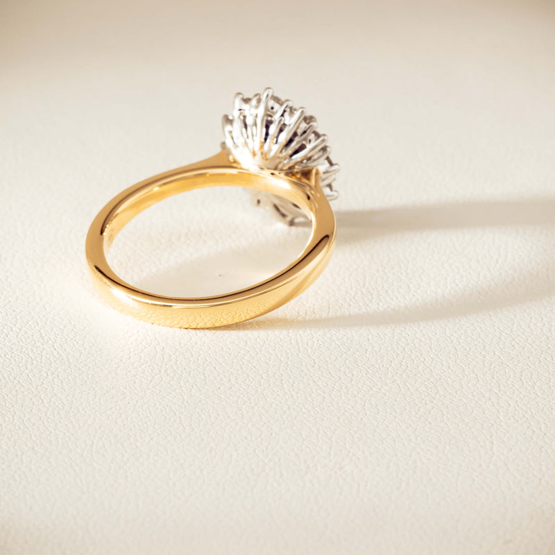 18ct Yellow Gold 2.20ct Sapphire & Diamond Belle Ring - Ring - Walker & Hall