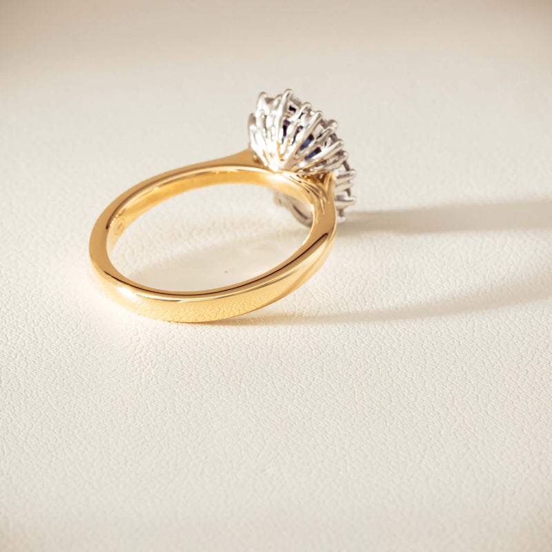 18ct Yellow Gold 2.20ct Sapphire & Diamond Belle Ring - Ring - Walker & Hall
