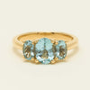 18ct Yellow Gold Aquamarine Odyssey Three-Stone Ring - Ring - Walker & Hall