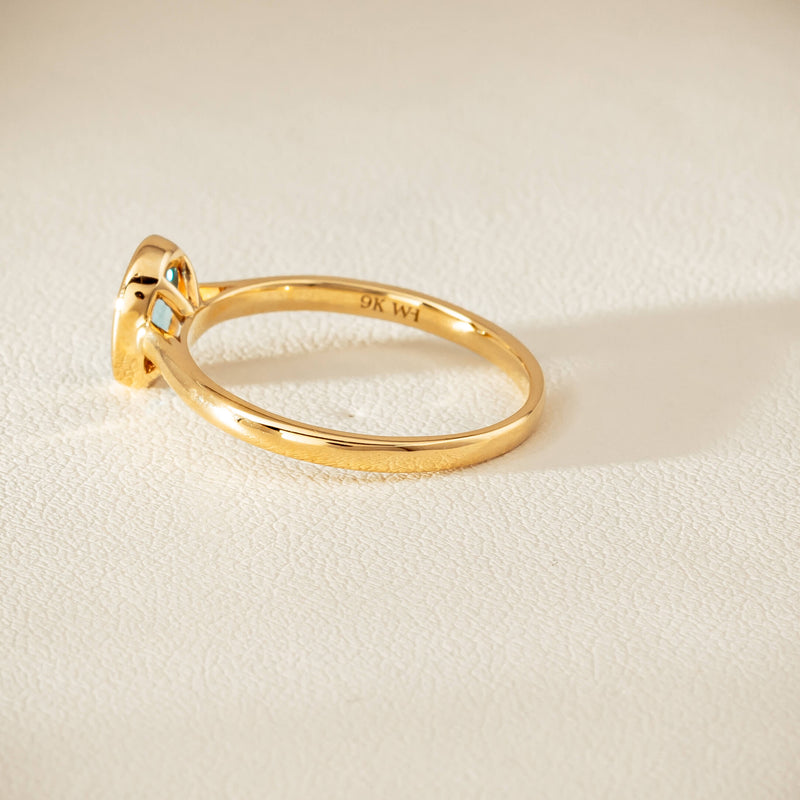 9ct Yellow Gold Blue Topaz Iris Ring - Ring - Walker & Hall