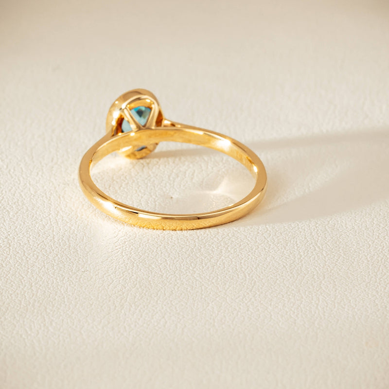 9ct Yellow Gold Blue Topaz Iris Ring - Ring - Walker & Hall