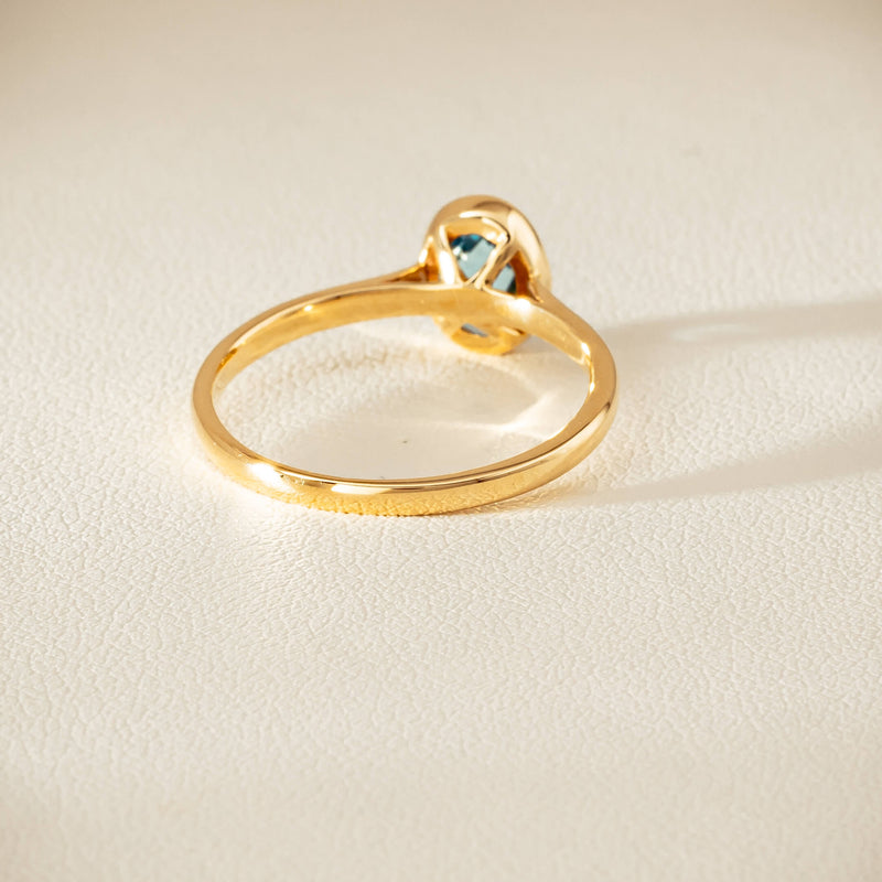 9ct Yellow Gold Blue Topaz Iris Ring - Ring - Walker & Hall