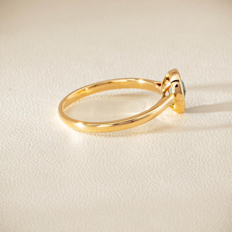 9ct Yellow Gold Blue Topaz Iris Ring - Ring - Walker & Hall