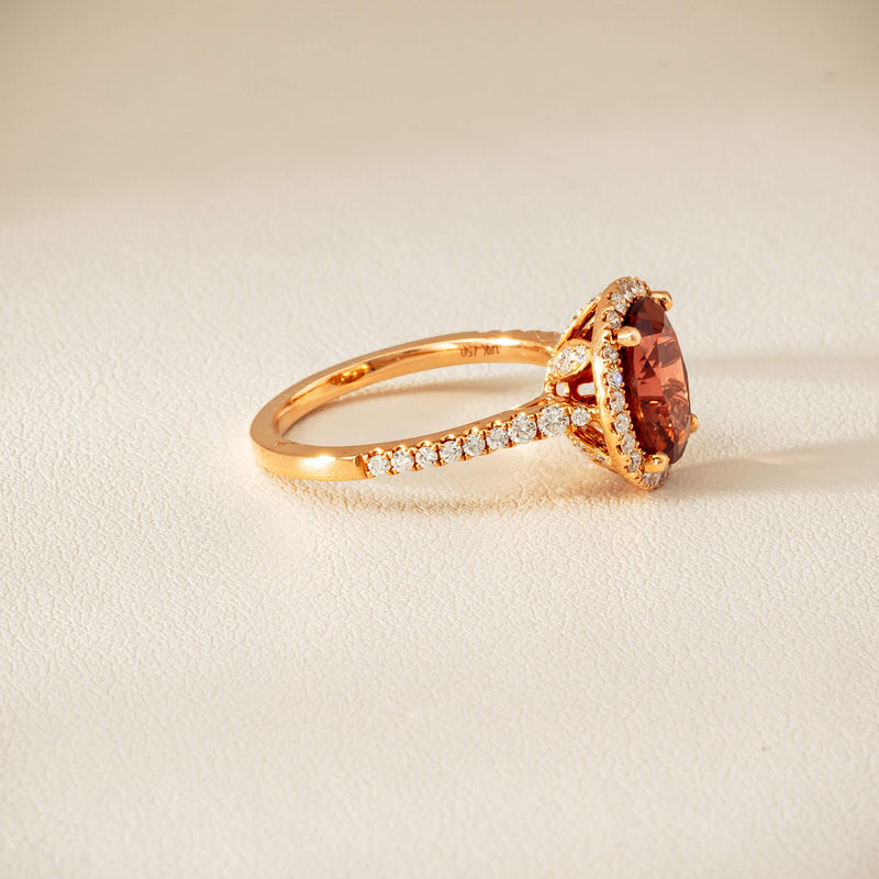 18ct Rose Gold 2.45ct Tourmaline & Diamond Sierra Ring - Ring - Walker & Hall