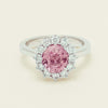 18ct White Gold 2.03ct Pink Sapphire & Diamond Belle Ring - Ring - Walker & Hall