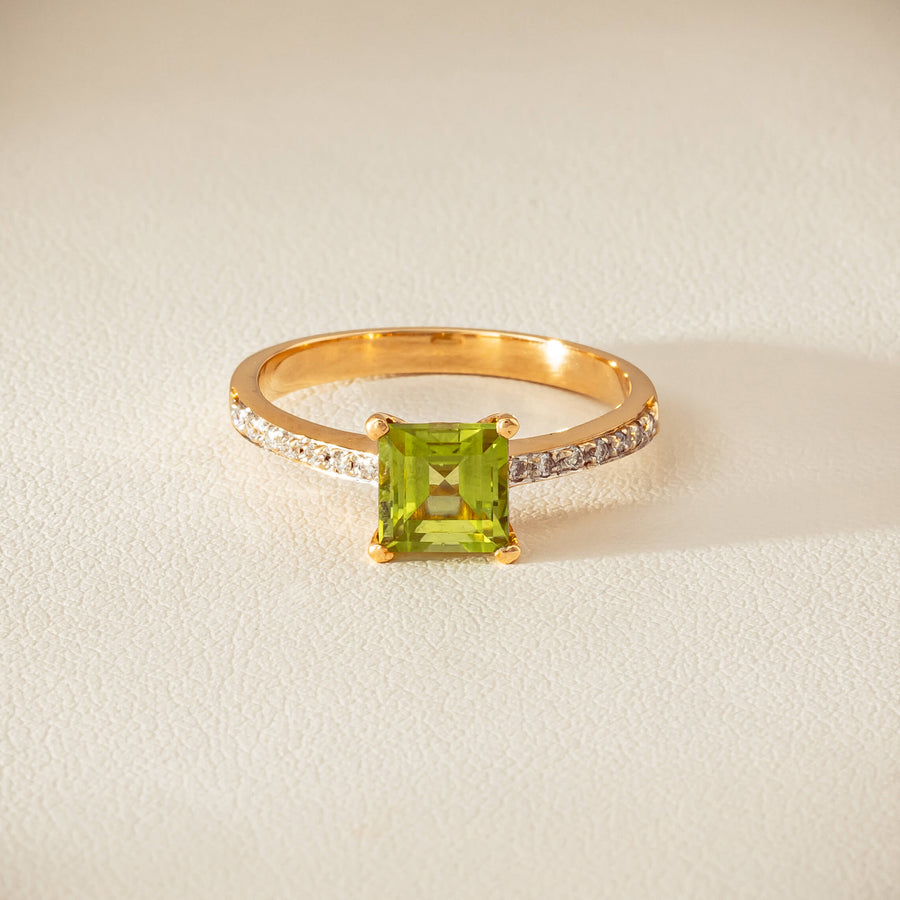 Deja Vu 14ct Yellow Gold Peridot & Diamond Ring - Ring - Walker & Hall