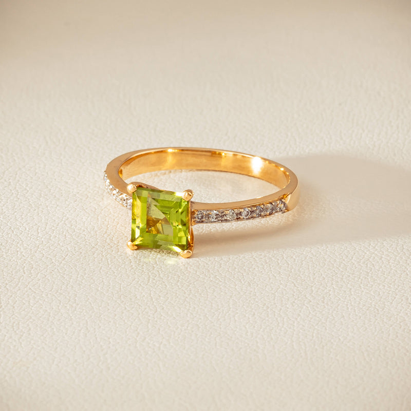 Deja Vu 14ct Yellow Gold Peridot & Diamond Ring - Ring - Walker & Hall