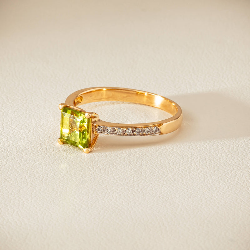 Deja Vu 14ct Yellow Gold Peridot & Diamond Ring - Ring - Walker & Hall