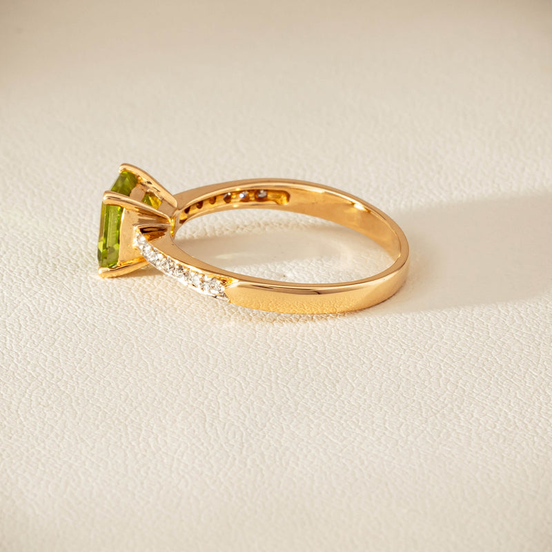 Deja Vu 14ct Yellow Gold Peridot & Diamond Ring - Ring - Walker & Hall