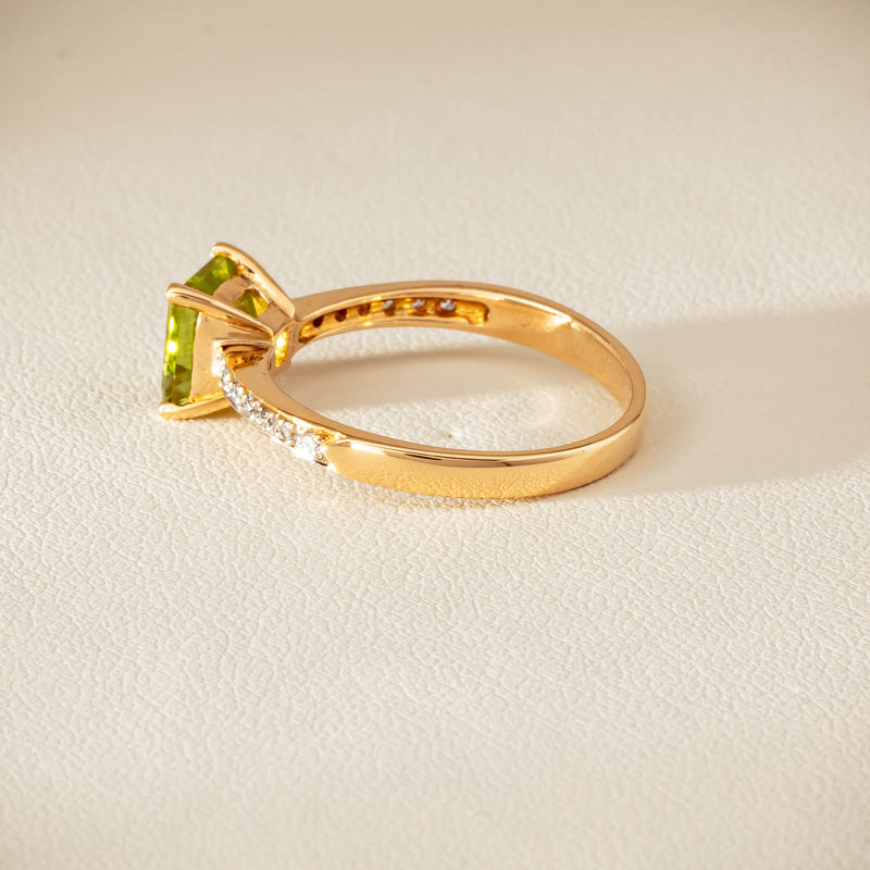 Deja Vu 14ct Yellow Gold Peridot & Diamond Ring - Ring - Walker & Hall