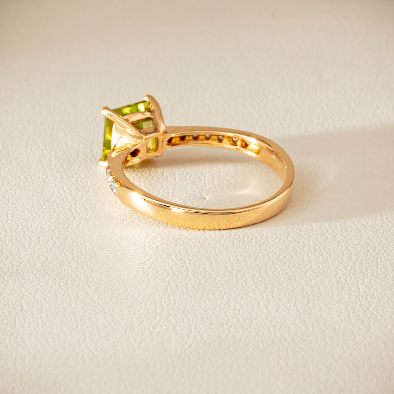 Deja Vu 14ct Yellow Gold Peridot & Diamond Ring - Ring - Walker & Hall