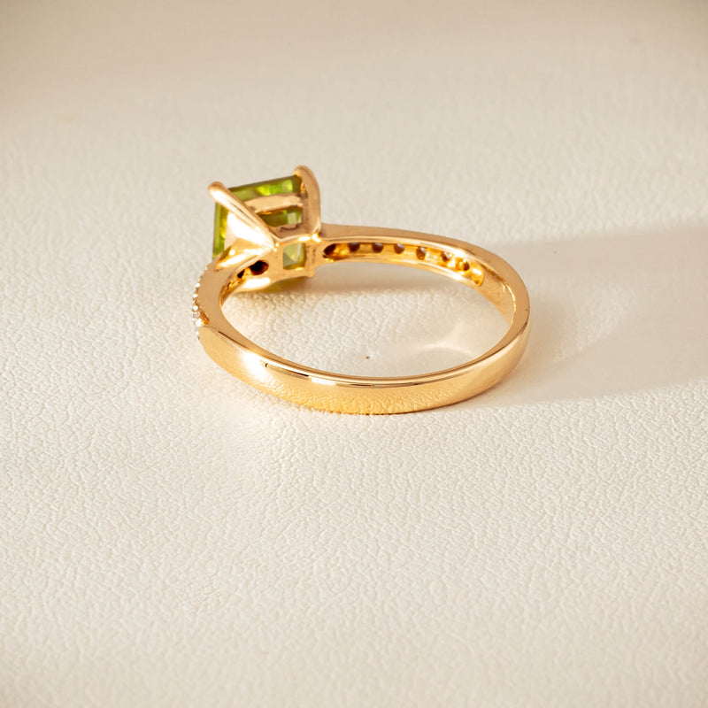 Deja Vu 14ct Yellow Gold Peridot & Diamond Ring - Ring - Walker & Hall