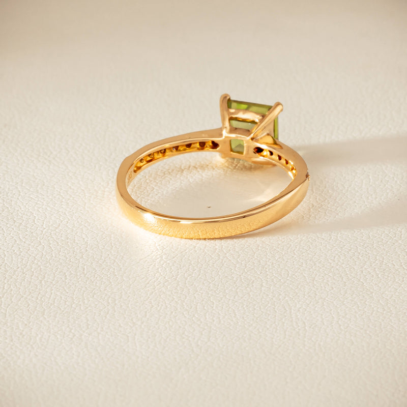 Deja Vu 14ct Yellow Gold Peridot & Diamond Ring - Ring - Walker & Hall