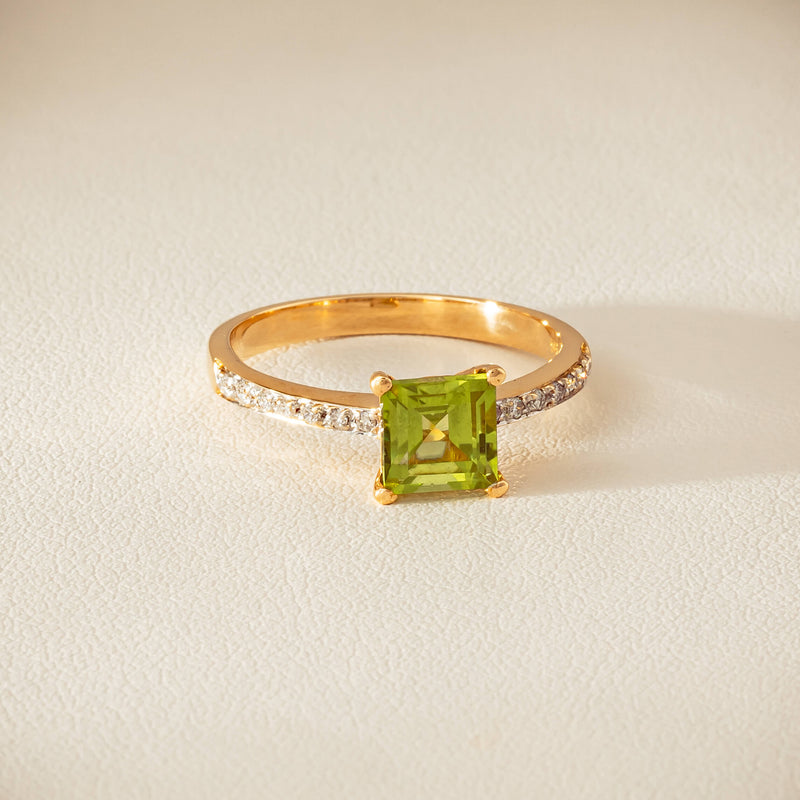 Deja Vu 14ct Yellow Gold Peridot & Diamond Ring - Ring - Walker & Hall