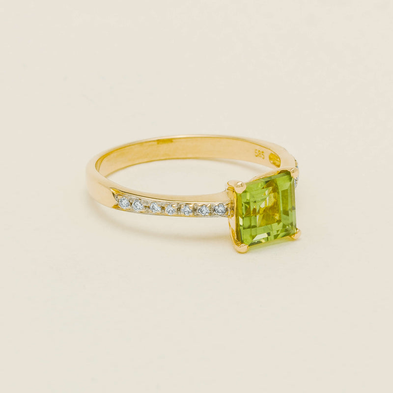 Deja Vu 14ct Yellow Gold Peridot & Diamond Ring - Ring - Walker & Hall