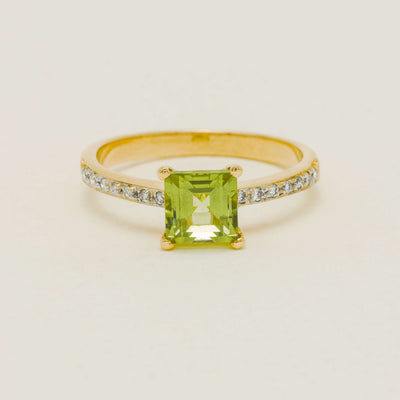 Deja Vu 14ct Yellow Gold Peridot & Diamond Ring - Ring - Walker & Hall
