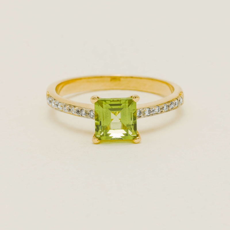 Deja Vu 14ct Yellow Gold Peridot & Diamond Ring - Ring - Walker & Hall