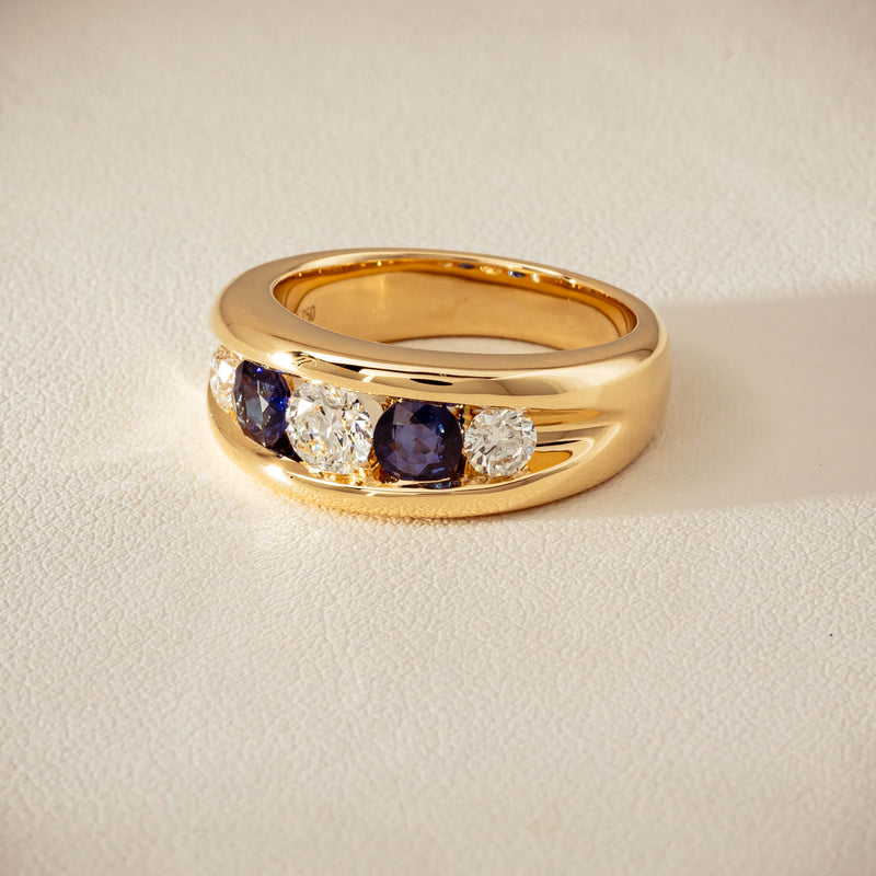 18ct Yellow Gold Sapphire & Diamond Eugenie Ring - Ring - Walker & Hall
