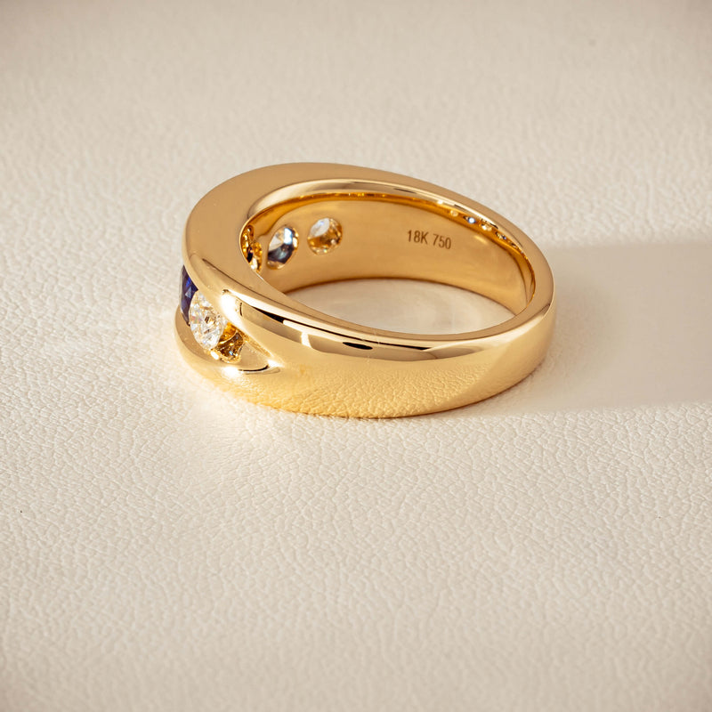 18ct Yellow Gold Sapphire & Diamond Eugenie Ring - Ring - Walker & Hall