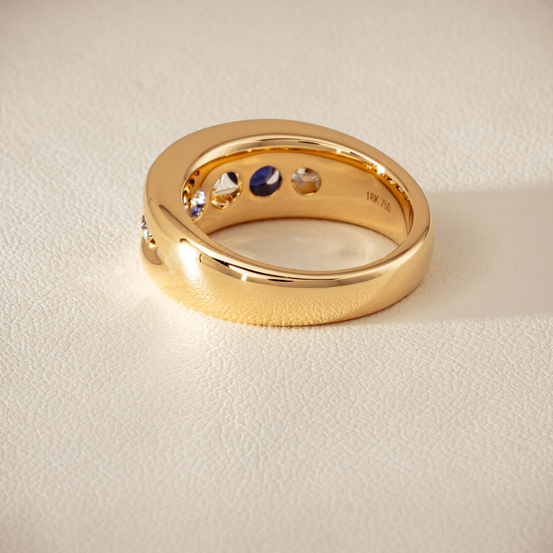 18ct Yellow Gold Sapphire & Diamond Eugenie Ring - Ring - Walker & Hall
