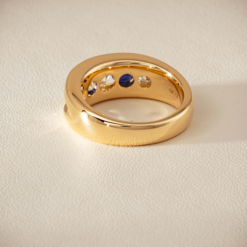 18ct Yellow Gold Sapphire & Diamond Eugenie Ring - Ring - Walker & Hall