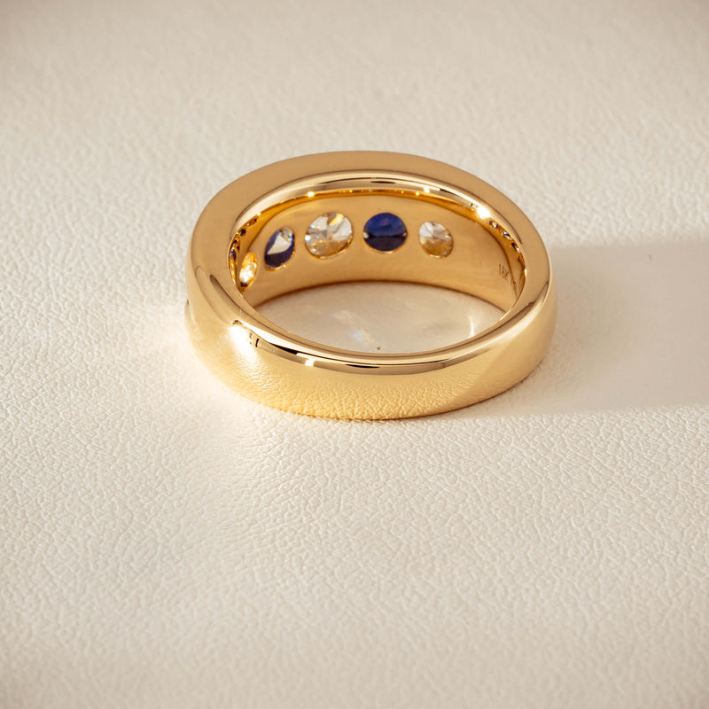 18ct Yellow Gold Sapphire & Diamond Eugenie Ring - Ring - Walker & Hall