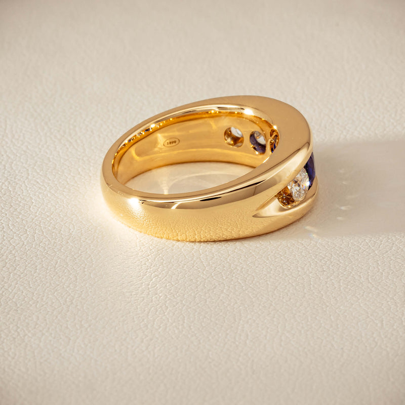18ct Yellow Gold Sapphire & Diamond Eugenie Ring - Ring - Walker & Hall