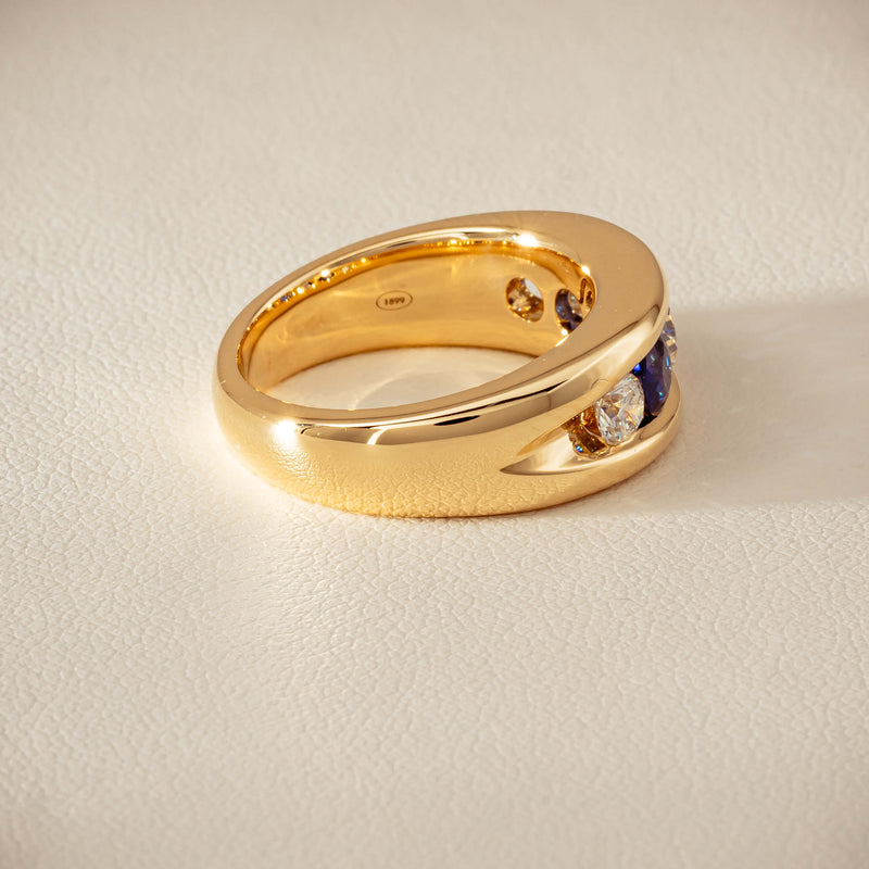 18ct Yellow Gold Sapphire & Diamond Eugenie Ring - Ring - Walker & Hall