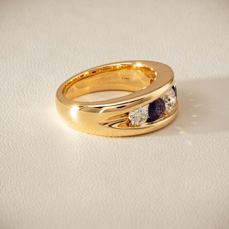18ct Yellow Gold Sapphire & Diamond Eugenie Ring - Ring - Walker & Hall