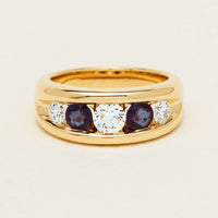 18ct Yellow Gold Sapphire & Diamond Eugenie Ring - Ring - Walker & Hall