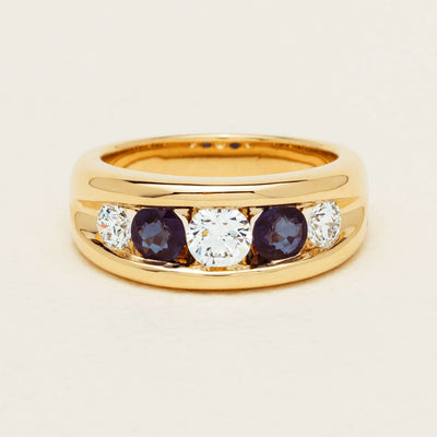 18ct Yellow Gold Sapphire & Diamond Eugenie Ring - Ring - Walker & Hall