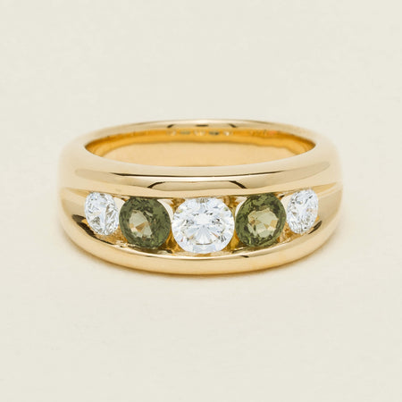 18ct Yellow Gold Green Sapphire & Diamond Eugenie Ring - Ring - Walker & Hall