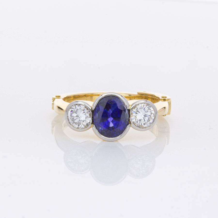 Deja Vu 18ct Yellow Gold 1.50ct Sapphire & Diamond Ring-Ring-Walker & Hall