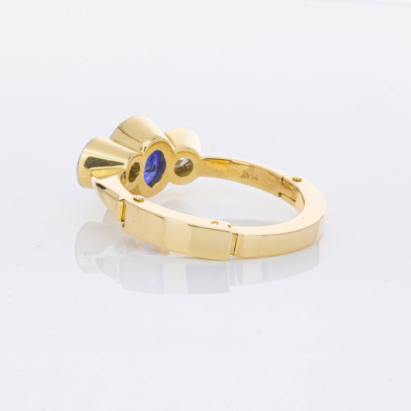 Deja Vu 18ct Yellow Gold 1.50ct Sapphire & Diamond Ring-Ring-Walker & Hall