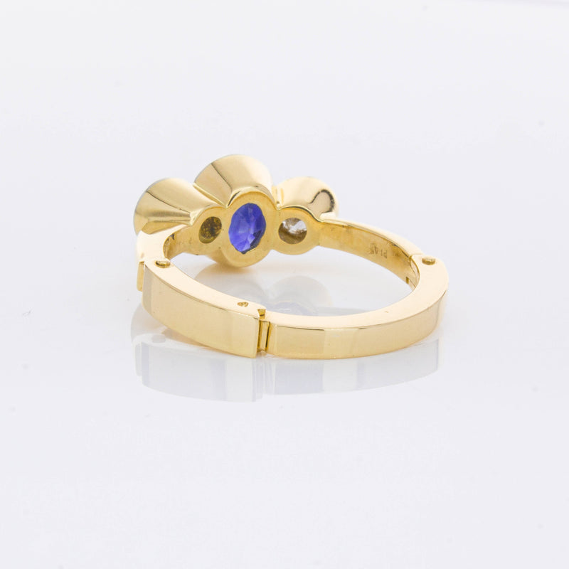 Deja Vu 18ct Yellow Gold 1.50ct Sapphire & Diamond Ring-Ring-Walker & Hall