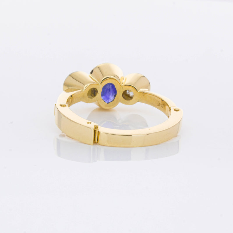 Deja Vu 18ct Yellow Gold 1.50ct Sapphire & Diamond Ring-Ring-Walker & Hall