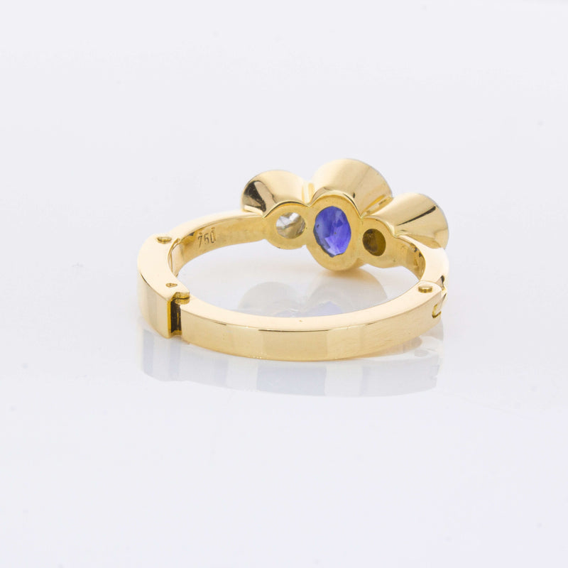 Deja Vu 18ct Yellow Gold 1.50ct Sapphire & Diamond Ring-Ring-Walker & Hall
