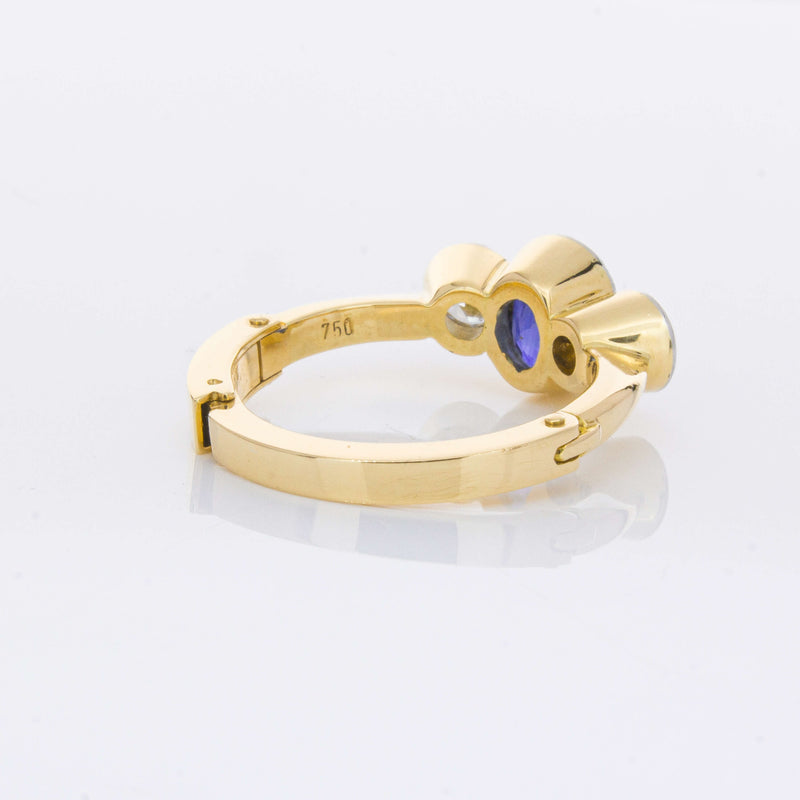Deja Vu 18ct Yellow Gold 1.50ct Sapphire & Diamond Ring-Ring-Walker & Hall