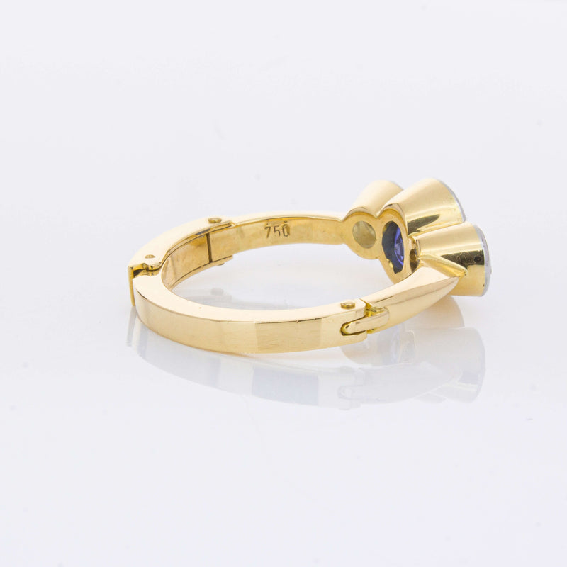 Deja Vu 18ct Yellow Gold 1.50ct Sapphire & Diamond Ring-Ring-Walker & Hall