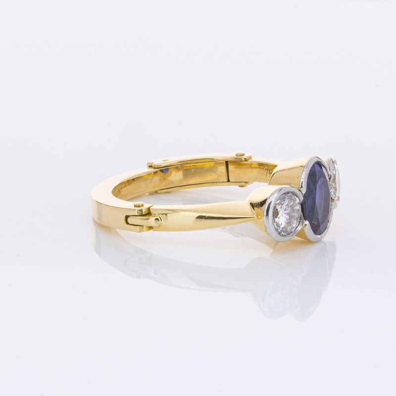 Deja Vu 18ct Yellow Gold 1.50ct Sapphire & Diamond Ring-Ring-Walker & Hall