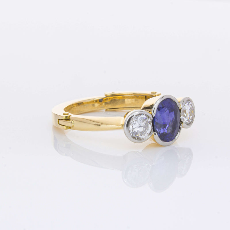 Deja Vu 18ct Yellow Gold 1.50ct Sapphire & Diamond Ring-Ring-Walker & Hall