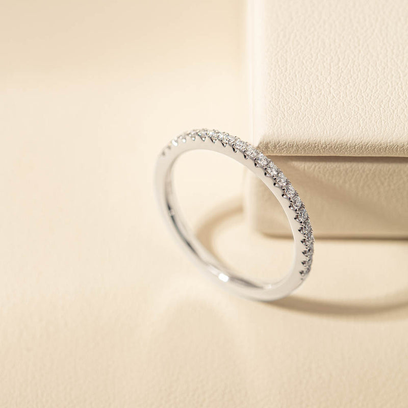 18ct White Gold Diamond Millie Band-Ring-Walker & Hall