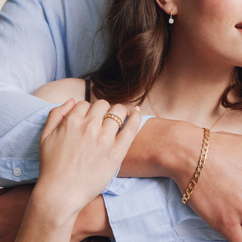 18ct Yellow Gold Diamond Marquise Shaped Band-Ring-Walker & Hall