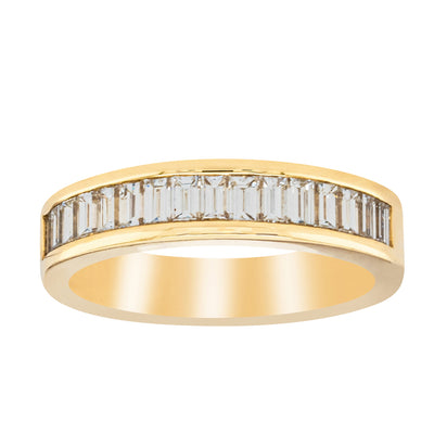 18ct Yellow Gold .80ct Baguette Diamond Eternity Ring-Ring-Walker & Hall