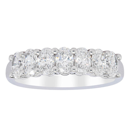 18ct White Gold 1.30ct Oval Cut Diamond Panorama Ring-Ring-Walker & Hall