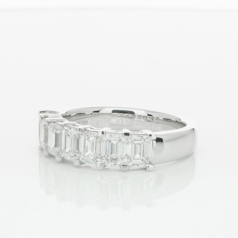 18ct White Gold 2.00ct Emerald Cut Diamond Asra Ring-Ring-Walker & Hall